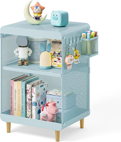 SYKIARIOL Kids Nightstand for Girls, Metal Bedside Table by SYKIARIOL