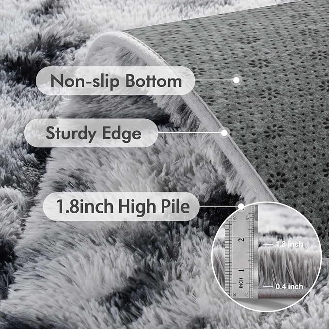 7x10 Ft Extra Large Shag Rugs for Living Room, Tie Dyed Ultra Soft Fluffy Furry - Image 5