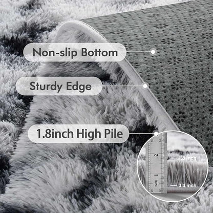 4x6 Ft Shag Area Rug for Bedroom Living Room, Tie-Dyed Ultra Soft Fluffy Furry - Image 5