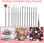 Cake Painting Brushes, 45 Pcs Cake Decorating Brushes Fondant Sugar DIY Tools Set Food Safe Baking Brush for Cake Cookie Icing Pastry