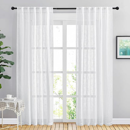 NICETOWN White Curtains 84 inches Long by NICETOWN