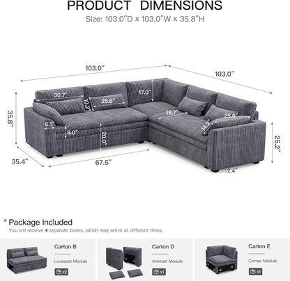 Belffin Large Modular Sectional Sofa - Image 2