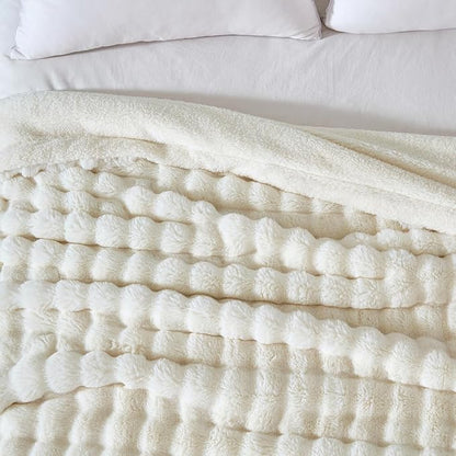60x80 Inches Ultra-Soft Fuzzy Faux Fur Plush Twin Size Blanket - Image 5