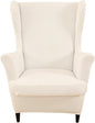 HAOYONG Jacquard Wingback Chair Cover Thickening Armchair Covers 2 Pieces by HAOYONG