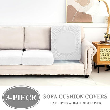 LA MEACK Couch Cushion Covers Seat Cushion Cover Stretch Couch Cover Separate - Image 3