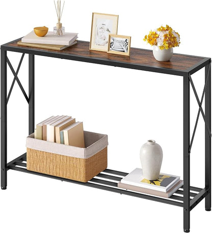 Tajsoon Console Table 41.8”, 2-Tier Industrial entryway Table, Narrow Sofa Table by Tajsoon