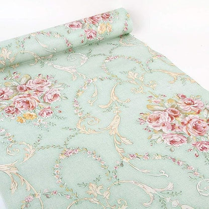 Vintage Floral Self Adhesive Wall Paper Shelf Liner Funitures Dresser Drawer - Image 2