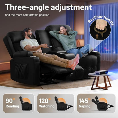 Recliner Sofa Set, Home Theater Seating Wall Hugger Recliners - Image 7