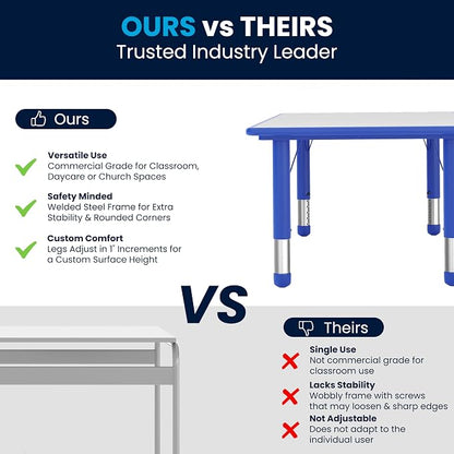 Flash Furniture Wren Adjustable Classroom Activity Table - Image 5