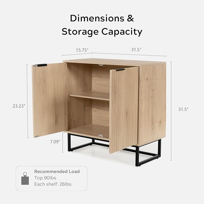 EYYTHUNG Fluted Cabinet with Storage Set of 2, Sideboard Buffet Cabinet with - Image 2