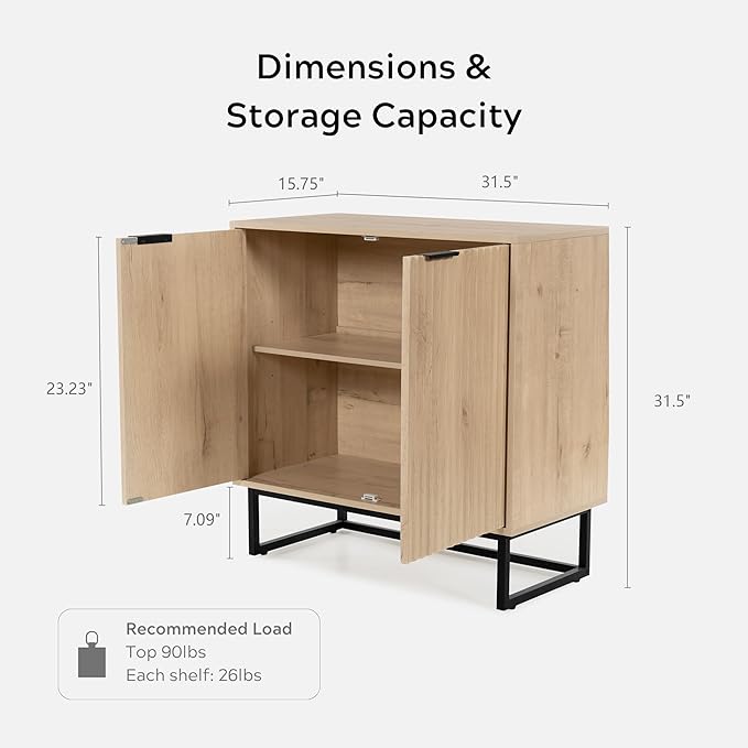 EYYTHUNG Fluted Cabinet with Storage, Sideboard Buffet Cabinet with Adjustable - Image 3