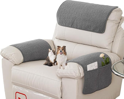 Armrest Covers - Arm Chair Covers Set of 3 Recliner Chair Covers, by Obliqwin