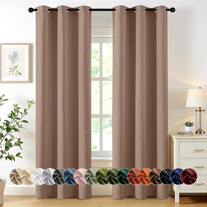 MIULEE Blackout Curtains for Bedroom 2 Panels 40 x 72 Inch Long Cappuccino | by MIULEE