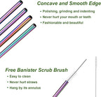 VEHHE Black Metal Straws Reusable Stainless Steel Straws with Cleaning Brush for 20/30 Oz for Yeti RTIC SIC Ozark Trail Tumblers (Black)