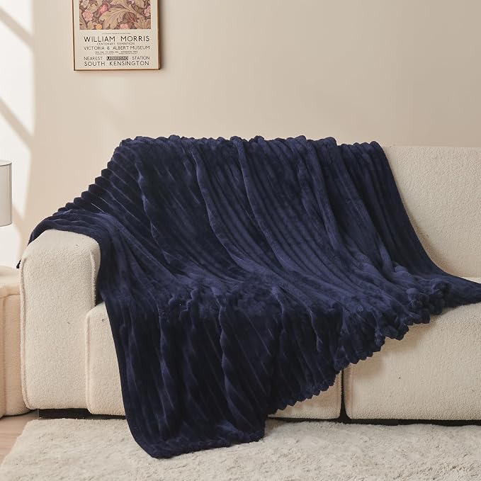 NEWCOSPLAY Fleece Ribbed Cozy Throw Blanket - Image 8
