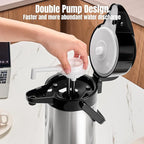 PARACITY Upgraded Airpot Coffee Water Bottle with Double Pump 84oz/2.5L Stainless Steel Drink Dispenser for Hot/Cold Drinks, Lazy Susan Base, Termos Para Coffee for Party Hot Cocoa