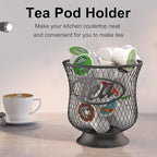 Tea Pod Holder, Sturdy K Cup Organizer, Large Capacity K Cup Storage for Keuring Espresso Capsule Coffee Creamer, Easy to Refill and Organize for Cafe Bar, Coffee Bar Decor