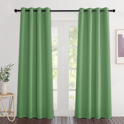 NICETOWN Blackout Forest Green Curtains 84 inches Long, Grommet Room Darkening by NICETOWN