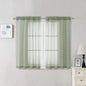 2 Panels Window Sage Green Sheer Curtains 42" x 45" Inches by OVZME