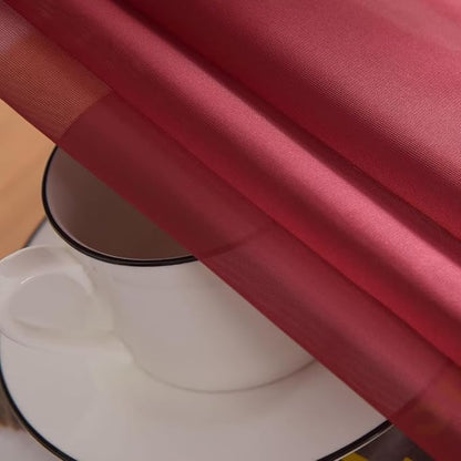 SpaceDresser Burgundy Sheer Curtains 4 Panels Rod Pocket Semi-Sheer Curtain 54 - Image 7