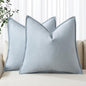 MIULEE Decorative Linen Euro Sham Pillow Covers 28x28 Inch Light Blue | Boho by MIULEE
