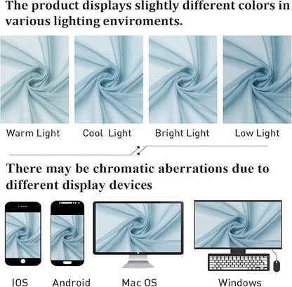 Sky Blue Sheer Curtains 96 Inches Long 2 Panels, Light Filtering Voile Solid - Image 7