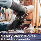 Schwer ProGuard Highest Level Cut Resistant Work Gloves PR3326 for Extreme Protection，ANSI A9 Cut Gloves with Reinforced Thumb, Non Slip, Non PFAS, Durable, Touch-screen, Black 2 Pairs（L）