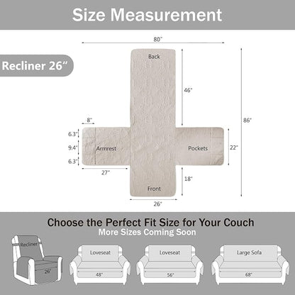 Beige Recliner Chair Covers, Quilted Décor Water-Repellent Medium Lazy Boy - Image 7