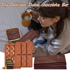 Chocolate Bar Molds 2 Pack,Deep Dubai Pistachio Stuffed Bar Silicone Mold for Making Filling Rhombus Shapes Candy Granola and Pastry Snacks
