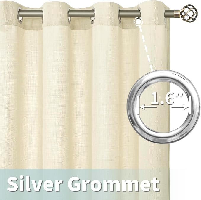 Light Filtering Linen Curtains 54 Inch Long - Image 5