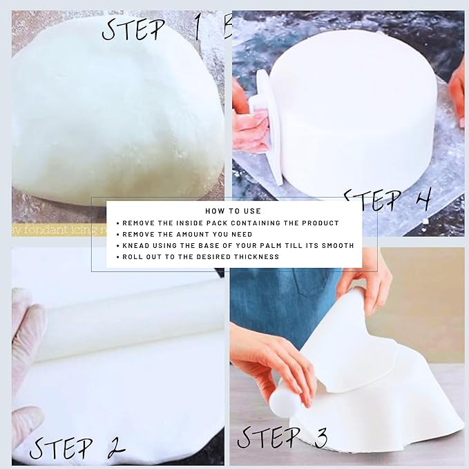 Confect White Fondant for Cake Decorating | Chef’s Choice Fondant Icing for Christmas Cakes, Cupcakes, Cookies & Baking – Smooth, Easy to Roll & Mold – Vanilla Flavor | Vegan, Gluten-Free, Nut-Free, Palm Oil-Free – 8.8 Oz