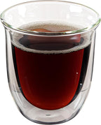Restaurantware-Forma Professional 6.8 Ounce Double Wall Coffee Cups, 2 Insulated Latte Glasses - Dishwashable, Reusable, Clear Glass Beverage Cups, Freezable, For Hot Or Cold Beverages