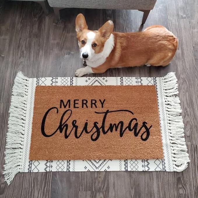 Christmas Stencils for Painting Doormat 27"x16" Large Christmas Stencils for Crafts Reusable Welcome Holiday Drawing Templates for Wood Fabrics Door Mat Window Glass Winter Decor