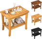 Large Bamboo Shower Bench Stool by Greenual