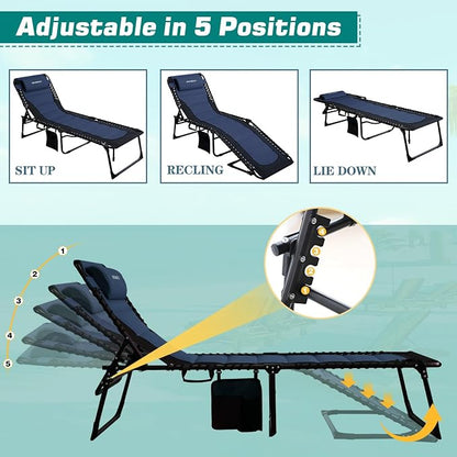 Outdoor Folding Lounge Chair Padded - Image 4