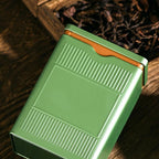HAN SHENG Square Airtight Tea Tins - Green, Food Storage Containers for Loose Tea, Coffee, Spices (5.9"x3.4"x2.8")