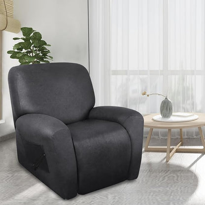 ANARACHON Leather Look Recliner Chair Covers Stay in Place 4-Piece Recliner - Image 2