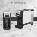 KOTLIE ST-550 Single Serve Coffee Maker, Espresso Capsule Coffee Maker for K*cup capsule/Ne*s Original/Dol*e Gu*to and Ground Coffee, 19Bar, 1L, Compact（Black）