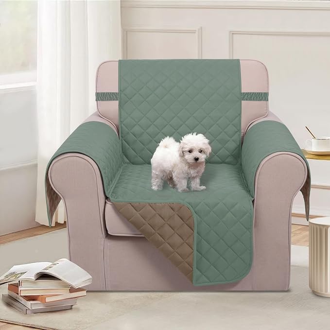 U-NICE HOME Reversible Recliner Chair Covers, Pet Friendly, Elastic Straps - Image 2