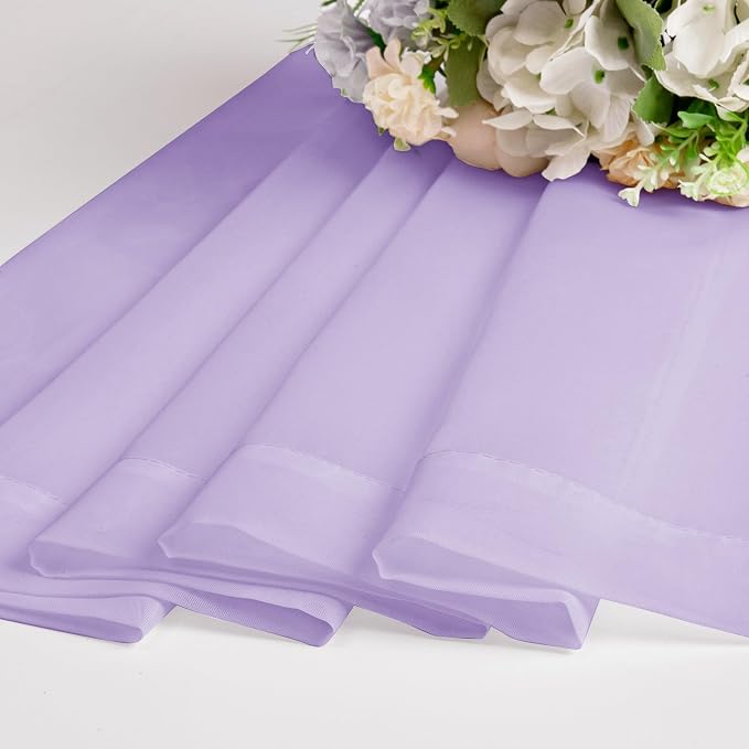 Chyhomenyc Sheer Lilac Tier Curtains 24 Inch Length, Small Window Curtains - Image 7