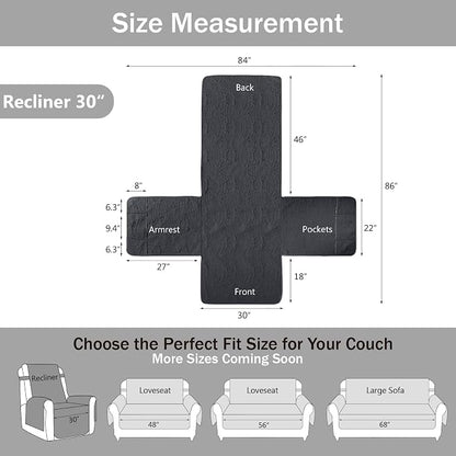 Large Black Recliner Chair Covers, Quilted Décor Water-Repellent Lazy Boy Chair - Image 6