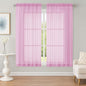 Sheer Pink Curtains, Sheer Curtains 63 inch Length 2 Panels Set, Rod Pocket by OWENIE