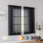 Simplebrand Rod Pocket Top Solid Voile Sheer Curtains by Simplebrand