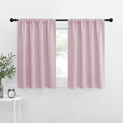 NICETOWN RV Blackout Curtains for Camper Windows, Baby Pink, Kitchen Short by NICETOWN