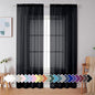 Simplebrand Black Sheer Curtains 90 Inches Long, Light Filtering Rod Pocket by Simplebrand
