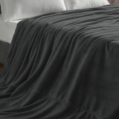 BEDELITE Fleece Blanket Soft Oversized Bed Blanket Charcoal Grey 120"x120" | - Image 8