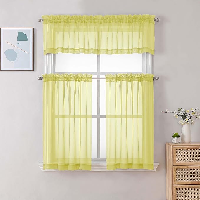 Chyhomenyc Sheer Valances for Windows, Light Filtering Small Window Curtains - Image 2