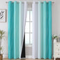Teal and Grayish White Ombre Blackout Curtains Living Room 108 Inches Long | by ESTELARTEXTILER