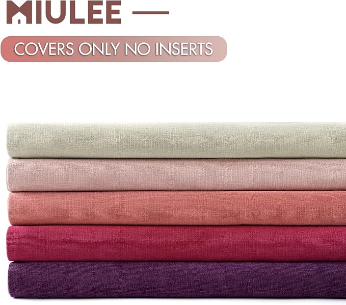 MIULEE Cream Chenille Couch Throw Pillow Covers, 18x18 | Set of 2, Soft - Image 6