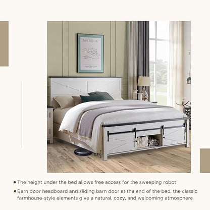 JXQTLINGMU King Farmhouse Wood Bed Frame - Image 6